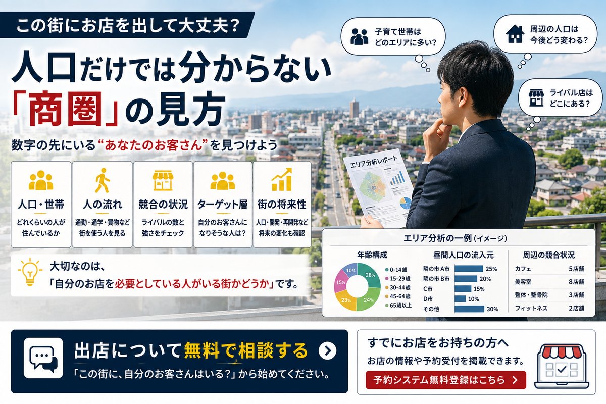 この街にお店を出して大丈夫?人口だけでは分からない「商圏」の見方