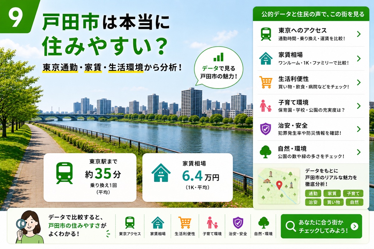 戸田市は本当に住みやすい?公的データで確かめる【2026年版】